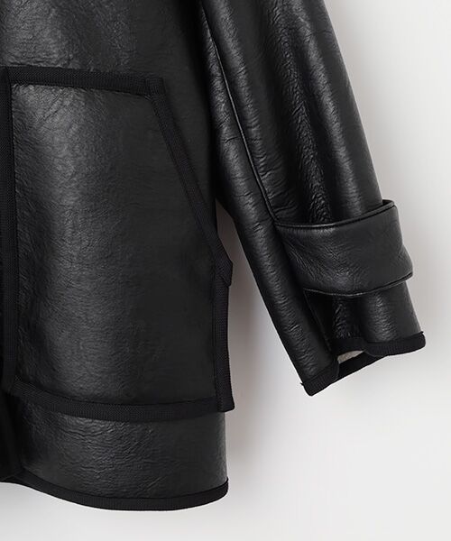 PLAIN PEOPLE / プレインピープル その他アウター | エコレザームートンフーディジャケット | 詳細3