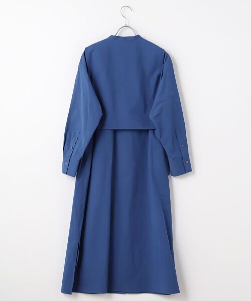 PLAIN PEOPLE / プレインピープル ロング・マキシ丈ワンピース | コットンリネンマイクロウェザーワッシャーヨークデザインワンピース | 詳細3