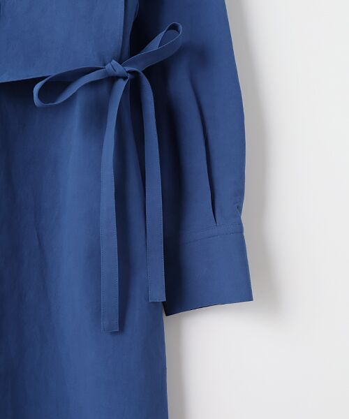 PLAIN PEOPLE / プレインピープル ロング・マキシ丈ワンピース | コットンリネンマイクロウェザーワッシャーヨークデザインワンピース | 詳細5