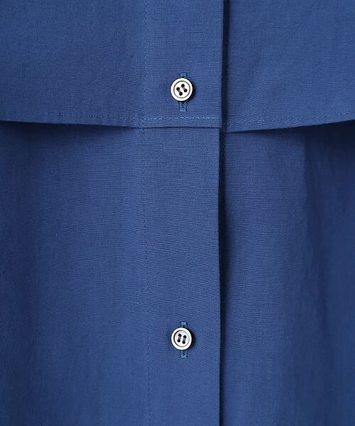 PLAIN PEOPLE / プレインピープル ロング・マキシ丈ワンピース | コットンリネンマイクロウェザーワッシャーヨークデザインワンピース | 詳細7