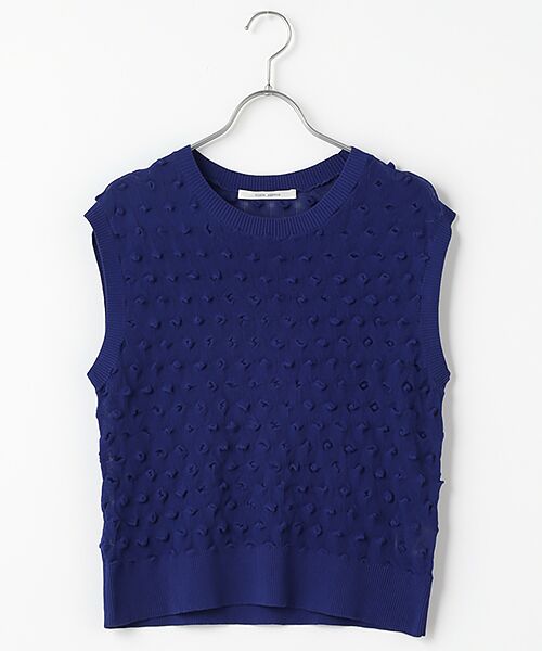 PLAIN PEOPLE/プレインピープル SPOERRY ICE COTTONコットンリンクスニットプルオーバー ブルー FREE PLAIN PEOPLE/プレインピープル SPOERRY ICE COTTONコットンリンクスニットプルオーバー ブルー FREE
