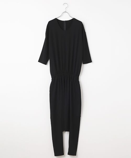 PLAIN PEOPLE / プレインピープル サロペット・オールインワン | コットン強撚スムースオールインワン（ブラック）