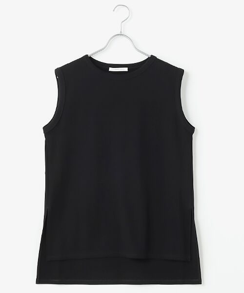 PLAIN PEOPLE/プレインピープル コットン強撚スムースノースリーブプルオーバー ブラック FREE PLAIN PEOPLE/プレインピープル コットン強撚スムースノースリーブプルオーバー ブラック FREE
