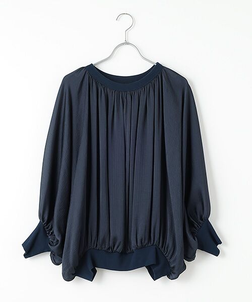 シフォン」に該当するレディースのシャツ/ブラウス（ブルー