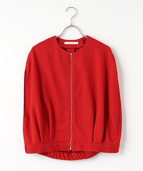 PLAIN PEOPLE/プレインピープル カノコパールニットジップアップジャケット レッド FREE PLAIN PEOPLE/プレインピープル カノコパールニットジップアップジャケット レッド FREE