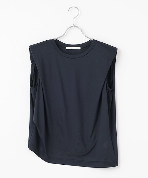 PLAIN PEOPLE/プレインピープル Spiral天竺肩パット入りカットソー ネイビー FREE PLAIN PEOPLE/プレインピープル Spiral天竺肩パット入りカットソー ネイビー FREE