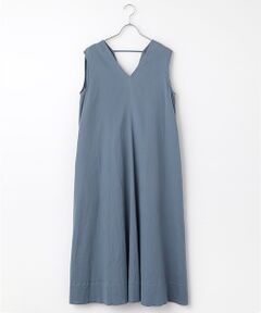 PLAIN PEOPLE / プレインピープル ロング・マキシ丈ワンピース | ダブルガーゼVネックノースリーブワンピース
