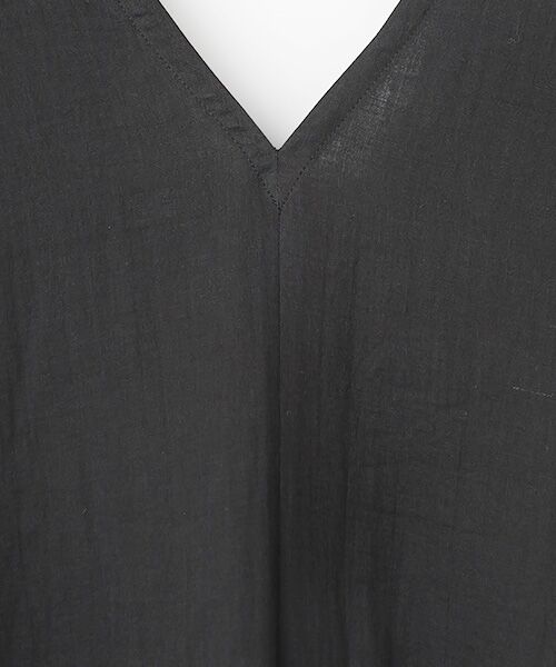 PLAIN PEOPLE / プレインピープル ロング・マキシ丈ワンピース | ダブルガーゼVネックノースリーブワンピース | 詳細1