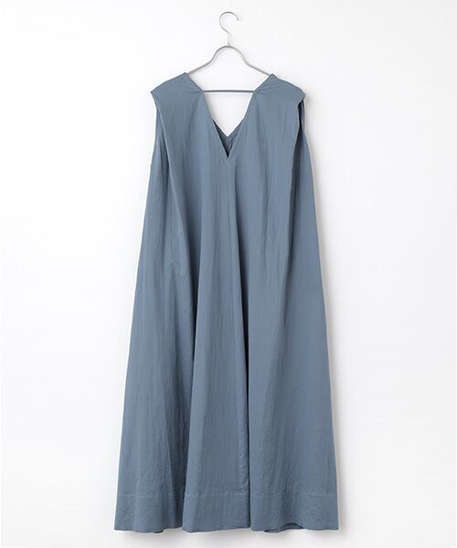 PLAIN PEOPLE / プレインピープル ロング・マキシ丈ワンピース | ダブルガーゼVネックノースリーブワンピース | 詳細2