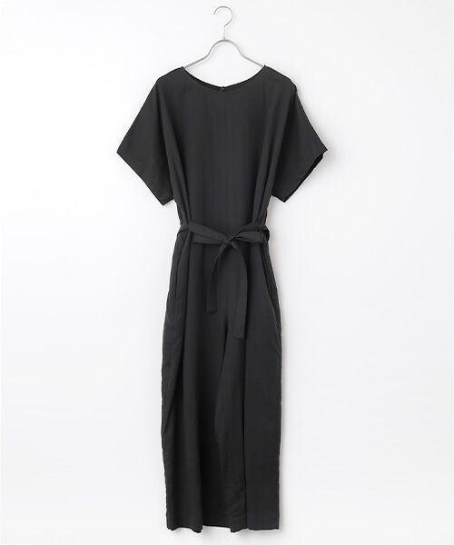 PLAIN PEOPLE/プレインピープル ダブルガーゼウエストベルトオールインワン ブラック 2 PLAIN PEOPLE/プレインピープル ダブルガーゼウエストベルトオールインワン ブラック 2