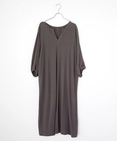 PLAIN PEOPLE / プレインピープル ロング・マキシ丈ワンピース | 超強撚フライス五分袖ワンピース