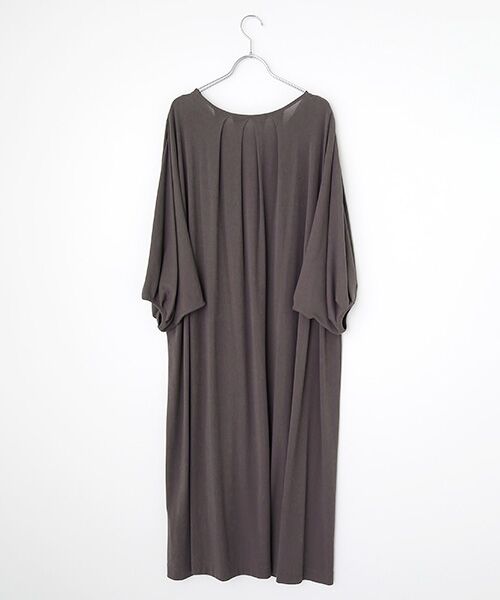 PLAIN PEOPLE / プレインピープル ロング・マキシ丈ワンピース | 超強撚フライス五分袖ワンピース | 詳細2