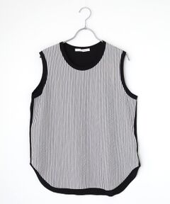 PLAIN PEOPLE / プレインピープル シャツ・ブラウス | 超強撚天竺ストライプドッキングブラウス