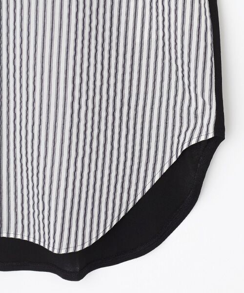 PLAIN PEOPLE / プレインピープル シャツ・ブラウス | 超強撚天竺ストライプドッキングブラウス | 詳細3