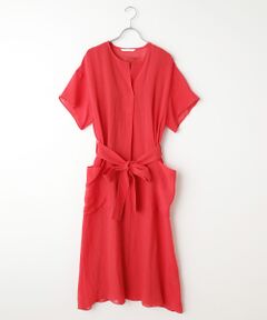 PLAIN PEOPLE / プレインピープル ロング・マキシ丈ワンピース | ナチュラルリネンガーゼ半袖ワンピース