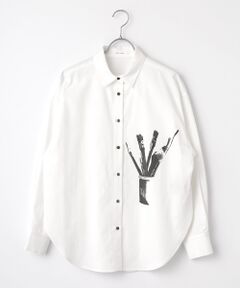 PLAIN PEOPLE / プレインピープル シャツ・ブラウス | 綿麻高密度ツイルアトリエモチーフプリントシャツ