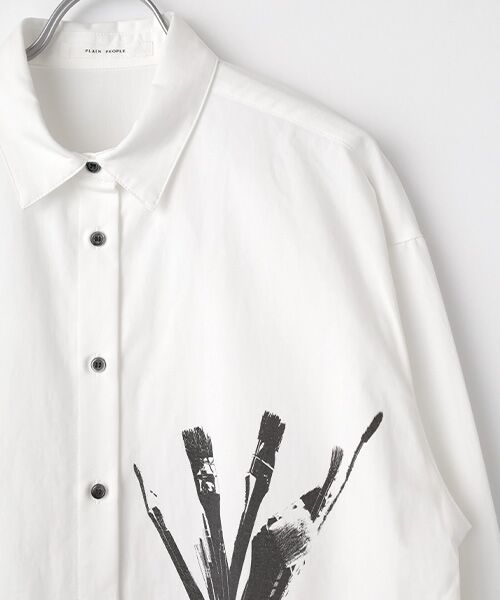 PLAIN PEOPLE / プレインピープル シャツ・ブラウス | 綿麻高密度ツイルアトリエモチーフプリントシャツ | 詳細2