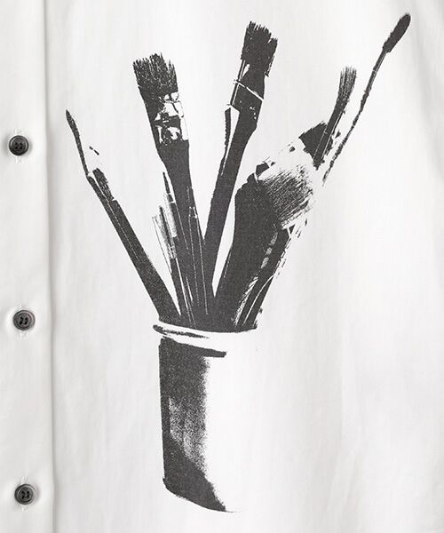 PLAIN PEOPLE / プレインピープル シャツ・ブラウス | 綿麻高密度ツイルアトリエモチーフプリントシャツ | 詳細4