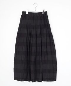 PLAIN PEOPLE / プレインピープル ロング・マキシ丈スカート | コードチェックワッシャーセミフレアスカート
