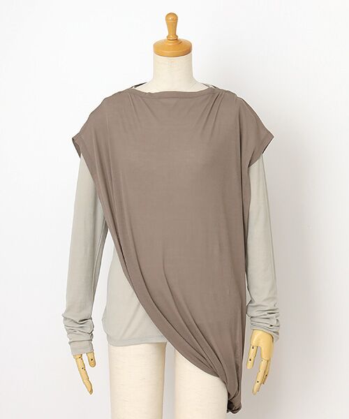 PLAIN PEOPLE / プレインピープル Tシャツ | シア―ハイツイストフライスショール型レイヤードTシャツ | 詳細5