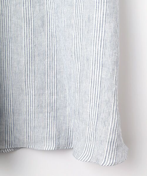 PLAIN PEOPLE / プレインピープル ロング・マキシ丈ワンピース | リネンコットンストライプＶネックワンピース | 詳細4