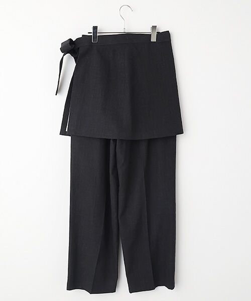 PLAIN PEOPLE / プレインピープル スラックス・ドレスパンツ | ウールリネンヘリンボンスカート付きスラックスパンツ | 詳細1