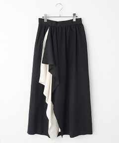 PLAIN PEOPLE / プレインピープル ロング・マキシ丈スカート | ウールリネンヘリンボンレイヤードスカート