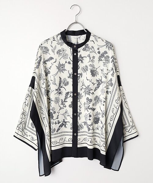 PLAIN PEOPLE / プレインピープル シャツ・ブラウス | パネルプリントブラウス（ブラック）