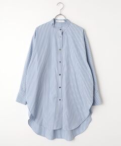 PLAIN PEOPLE / プレインピープル シャツ・ブラウス | ハイカウントストライプバンドカラーシャツ