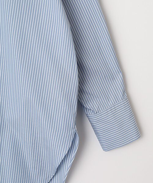PLAIN PEOPLE / プレインピープル シャツ・ブラウス | ハイカウントストライプバンドカラーシャツ | 詳細3
