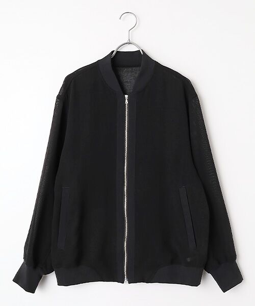 PLAIN PEOPLE / プレインピープル ブルゾン | ウールメッシュスタジアムブルゾン（ブラック）