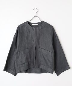 PLAIN PEOPLE / プレインピープル ノーカラージャケット | リネンオックスショートジャケット