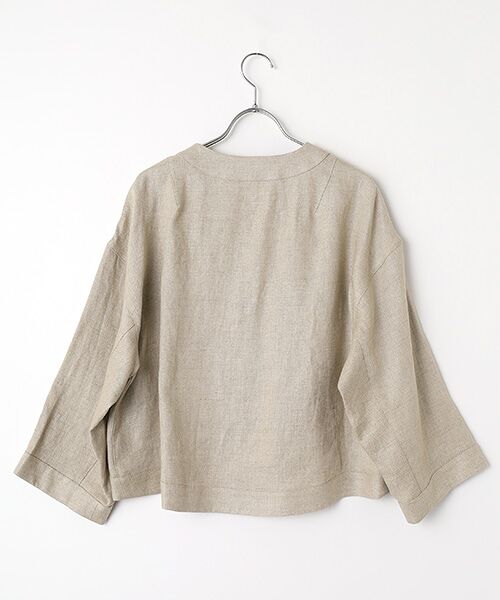 PLAIN PEOPLE / プレインピープル ノーカラージャケット | リネンオックスショートジャケット | 詳細1