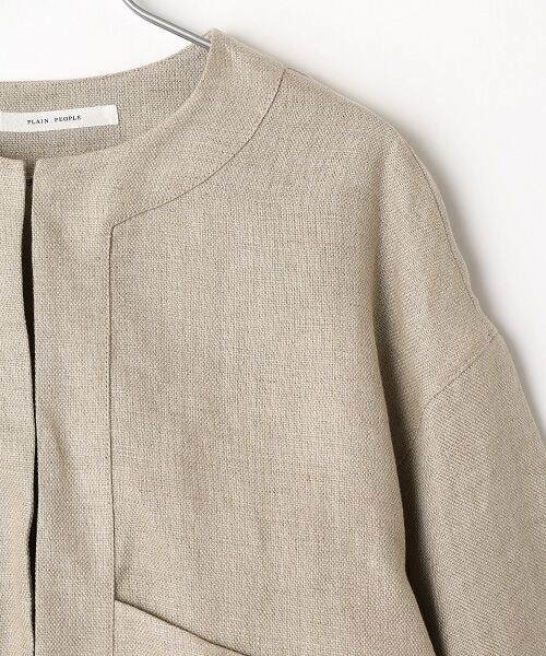 PLAIN PEOPLE / プレインピープル ノーカラージャケット | リネンオックスショートジャケット | 詳細2