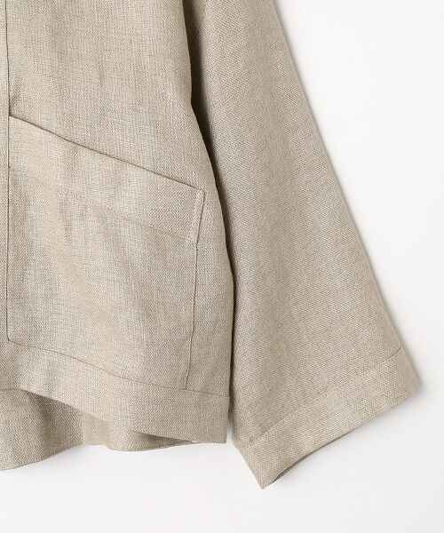 PLAIN PEOPLE / プレインピープル ノーカラージャケット | リネンオックスショートジャケット | 詳細3