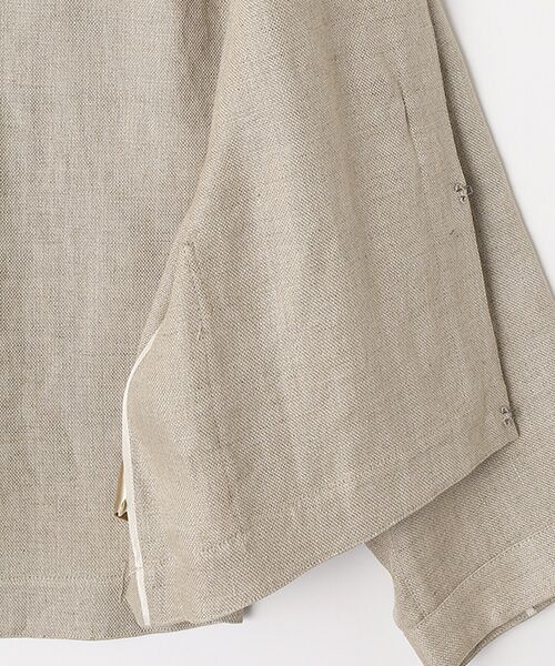 PLAIN PEOPLE / プレインピープル ノーカラージャケット | リネンオックスショートジャケット | 詳細4