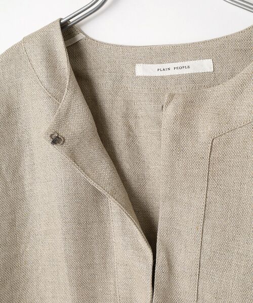 PLAIN PEOPLE / プレインピープル ノーカラージャケット | リネンオックスショートジャケット | 詳細5