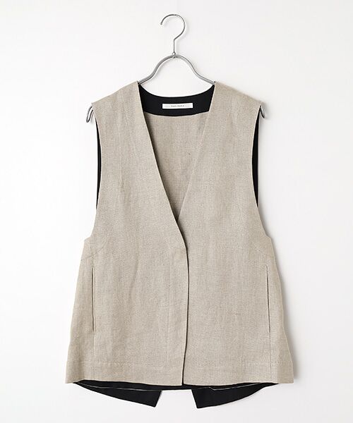PLAIN PEOPLE / プレインピープル ベスト | リネンオックスデザインベスト（ベージュ）