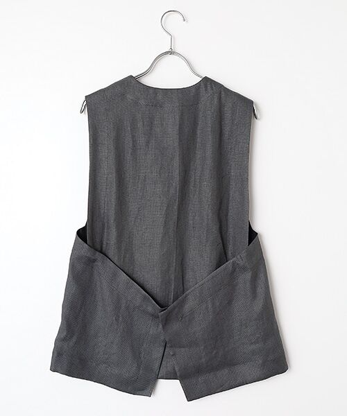 PLAIN PEOPLE / プレインピープル ベスト | リネンオックスデザインベスト | 詳細2