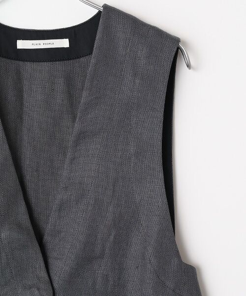PLAIN PEOPLE / プレインピープル ベスト | リネンオックスデザインベスト | 詳細3