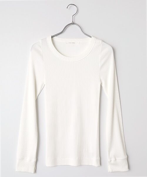PLAIN PEOPLE / プレインピープル Tシャツ | ギザコットンロングスリーブ Tシャツ（ホワイト）