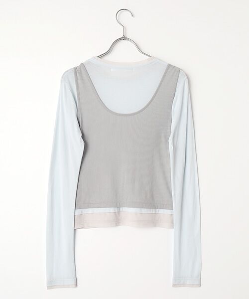 PLAIN PEOPLE / プレインピープル Tシャツ | シア―ハイツイストフライスレイヤードトップス | 詳細1