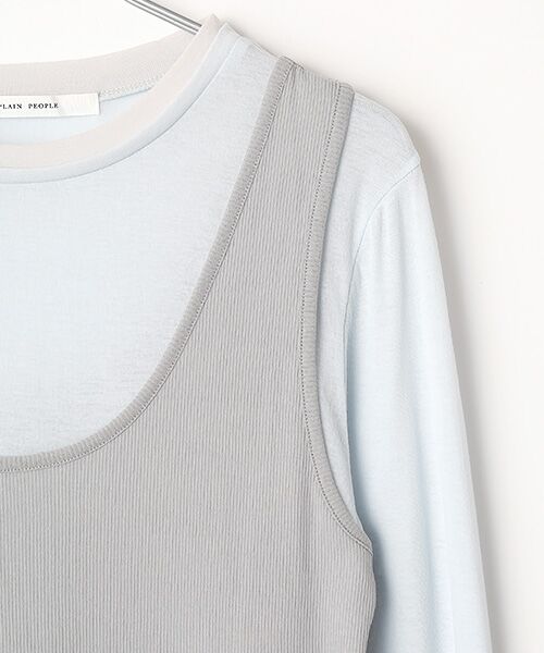 PLAIN PEOPLE / プレインピープル Tシャツ | シア―ハイツイストフライスレイヤードトップス | 詳細2