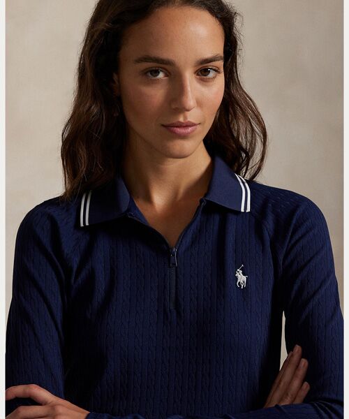 POLO GOLF / RLX / ポロ ゴルフ / RLX ポロシャツ | （RLX）ケーブル クォータージップ ロングスリーブ ポロシャツ | 詳細4