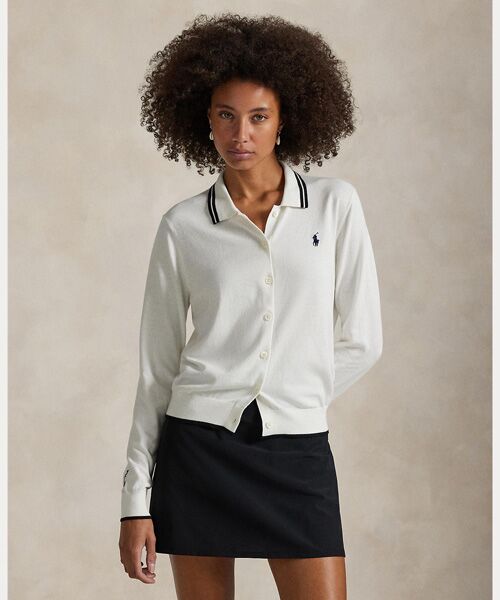 POLO GOLF / RLX/ポロ ゴルフ / RLX (RLX)コットンブレンド ポロカラー カーディガン 100ホワイト S POLO GOLF / RLX/ポロ ゴルフ / RLX (RLX)コットンブレンド ポロカラー カーディガン 100ホワイト S