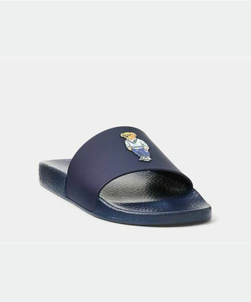 POLO RALPH LAUREN SHOES / ポロラルフローレンシューズ サンダル | ポロ ラルフローレン P85T POLO SLIDE BEAR ネイビー サンダル | 詳細1