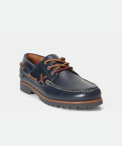 POLO RALPH LAUREN SHOES / ポロラルフローレンシューズ ビジネス・ドレスシューズ | ポロ ラルフローレン RE62 レンジャー レザー ボート シューズ ネイビー スニーカー | 詳細1
