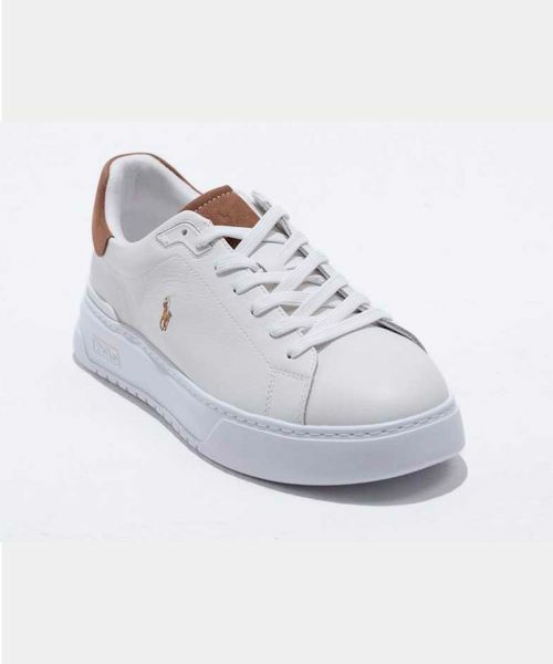 POLO RALPH LAUREN SHOES / ポロラルフローレンシューズ スニーカー | POLO RALPH LAUREN RE75 RLITE COURT ホワイトブラウン スニーカー | 詳細1