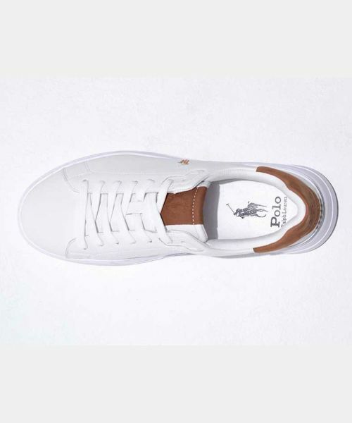POLO RALPH LAUREN SHOES / ポロラルフローレンシューズ スニーカー | POLO RALPH LAUREN RE75 RLITE COURT ホワイトブラウン スニーカー | 詳細2