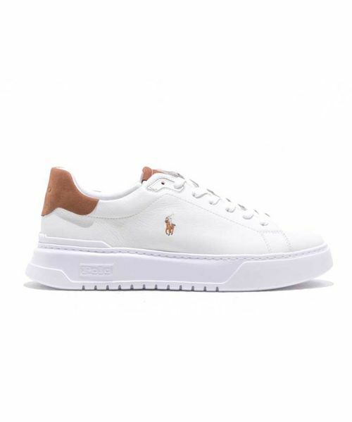 POLO RALPH LAUREN SHOES / ポロラルフローレンシューズ スニーカー | POLO RALPH LAUREN RE75 RLITE COURT ホワイトブラウン スニーカー（ホワイトブラウン）